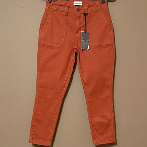 Studio Blue Rust Utility Crop Pants | High Rise Stretch Cotton | NWT